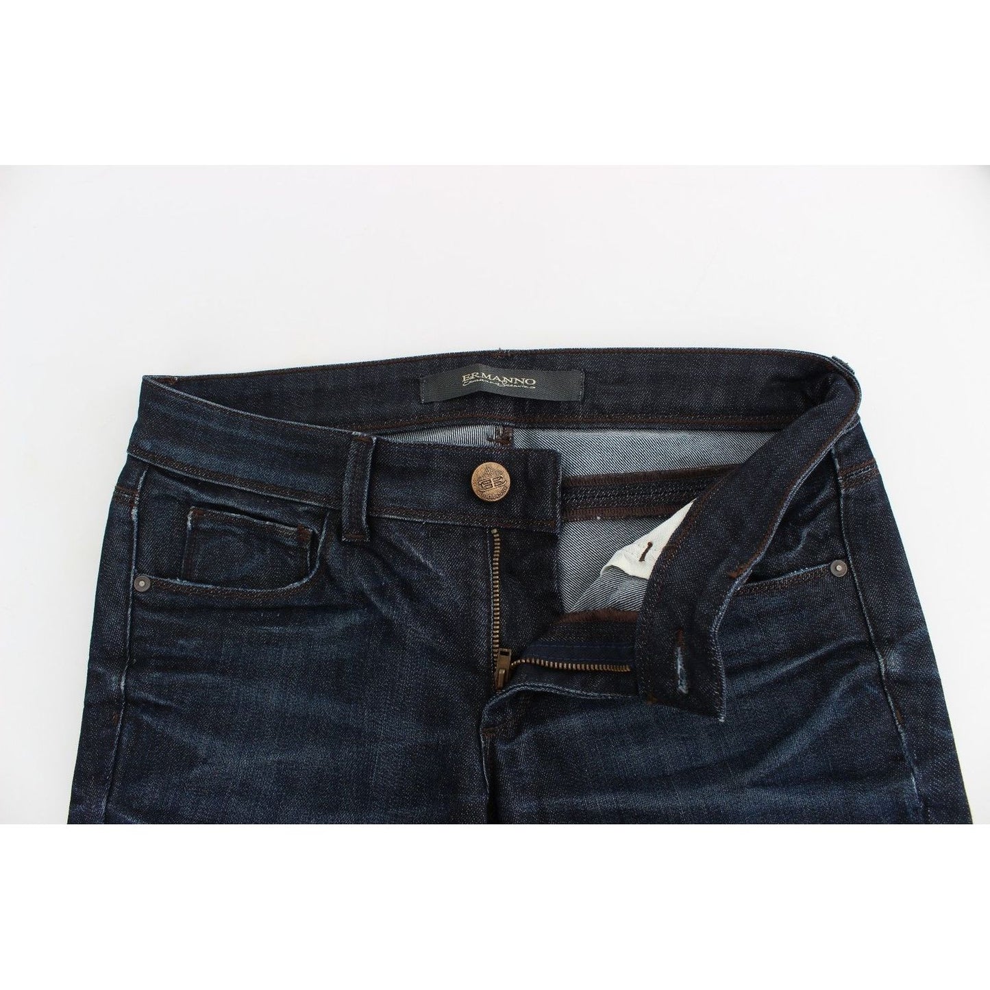 Ermanno Scervino | Blue Slim Jeans Denim Pants Skinny Leg Stretch | McRichard Designer Brands