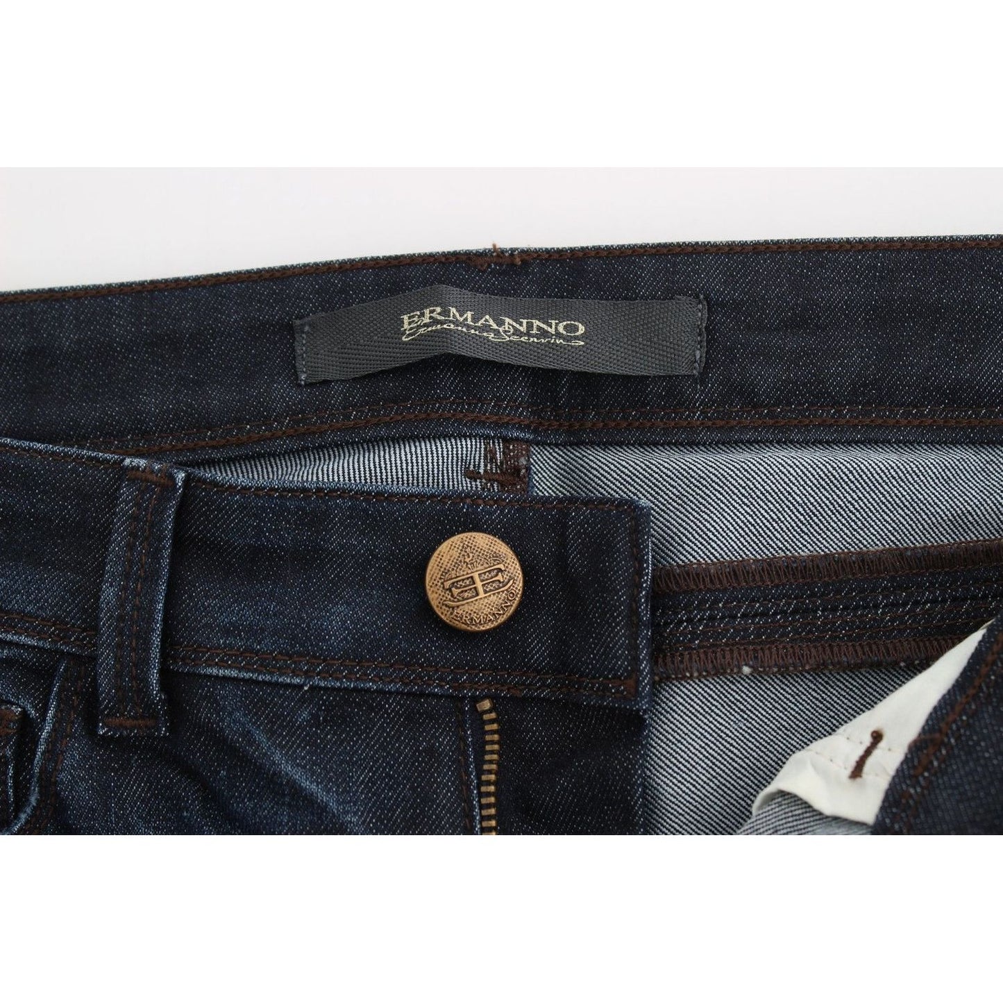 Ermanno Scervino | Blue Slim Jeans Denim Pants Skinny Leg Stretch | McRichard Designer Brands