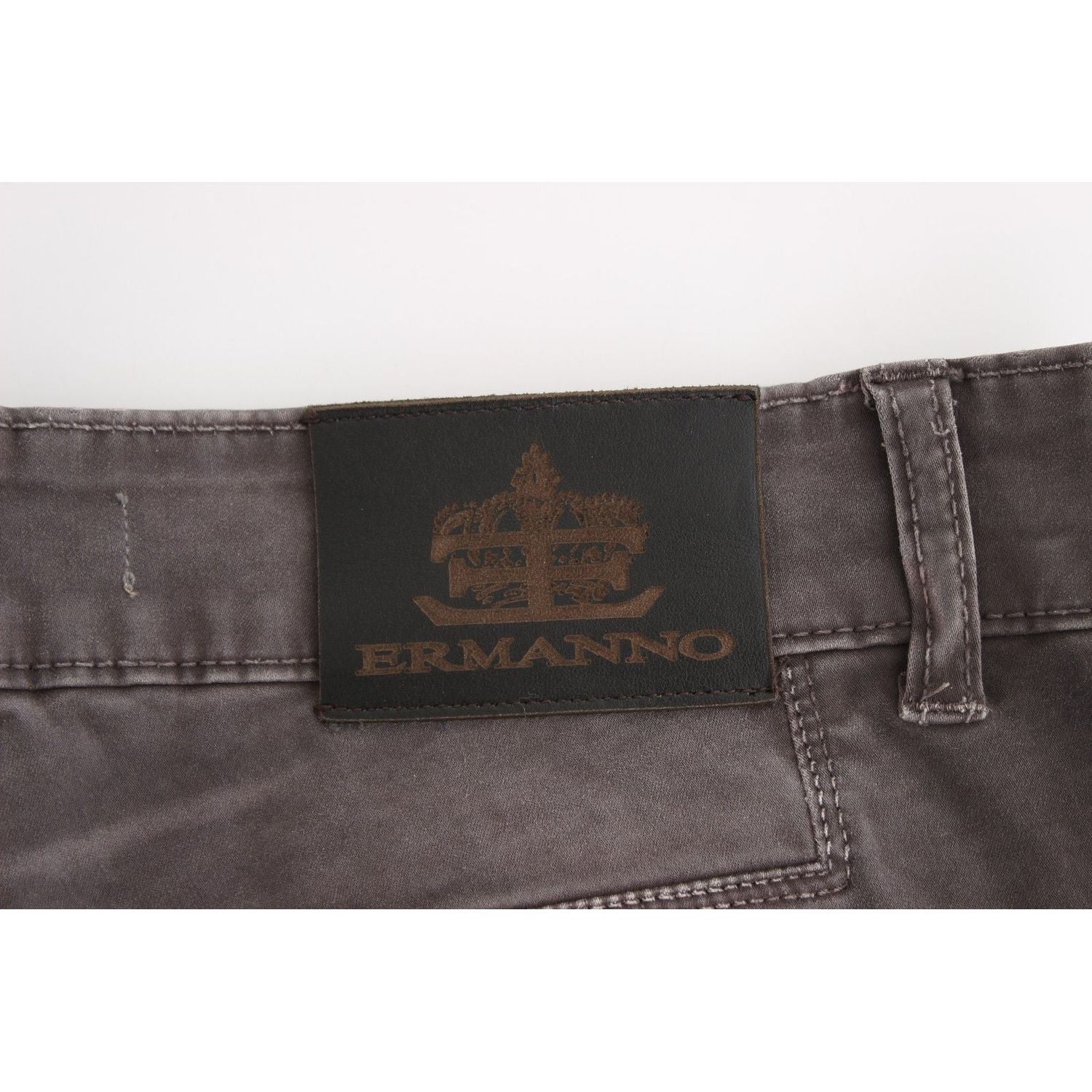 Ermanno Scervino | Gray Slim Jeans Denim Pants Skinny Leg Stretch | McRichard Designer Brands