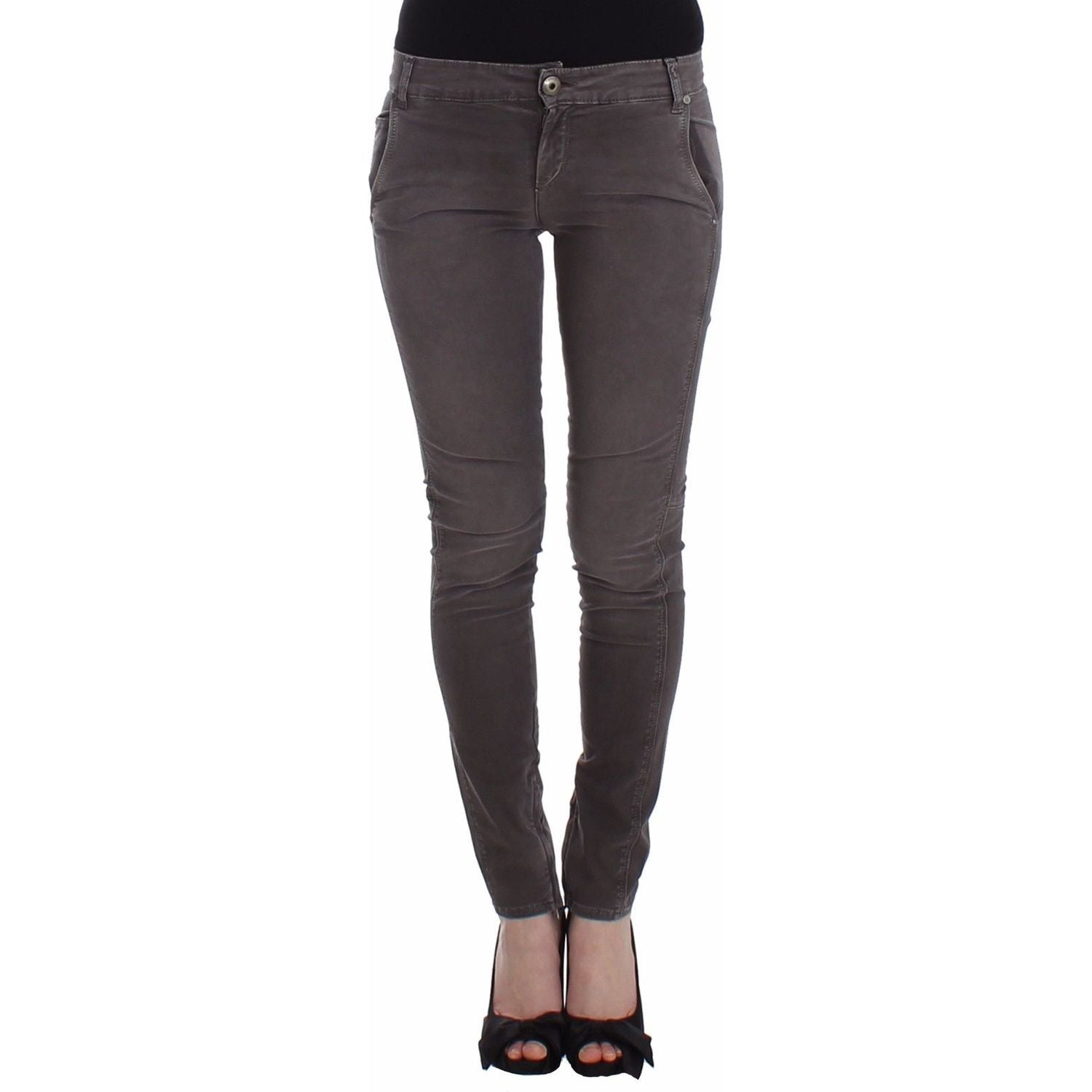 Ermanno Scervino | Gray Slim Jeans Denim Pants Skinny Leg Stretch | McRichard Designer Brands