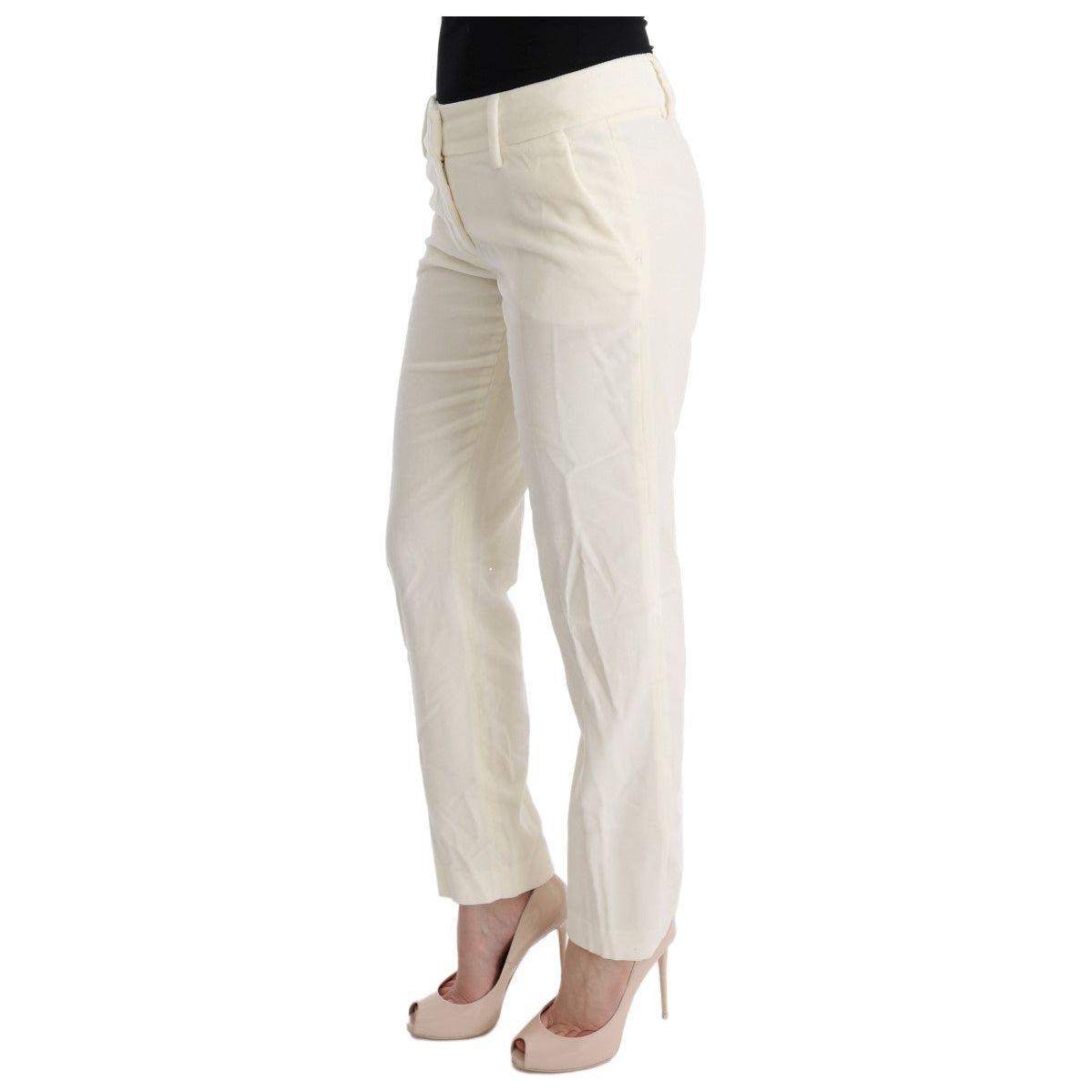 Ermanno Scervino | White Cotton Regular Fit Casual Pants | McRichard Designer Brands