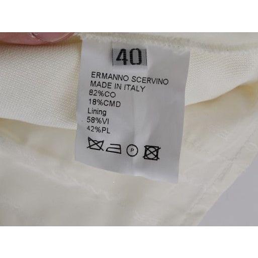 Ermanno Scervino | White Cotton Regular Fit Casual Pants | McRichard Designer Brands