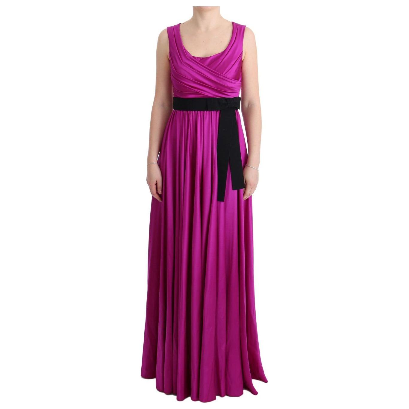 Dolce & Gabbana | Pink Silk Stretch Shift Long Dress | McRichard Designer Brands