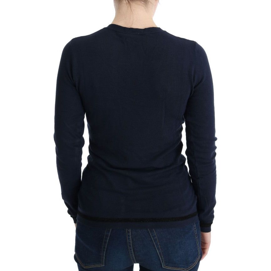 Costume National | Blue V-neck Viscose Sweater | McRichard Designer Brands