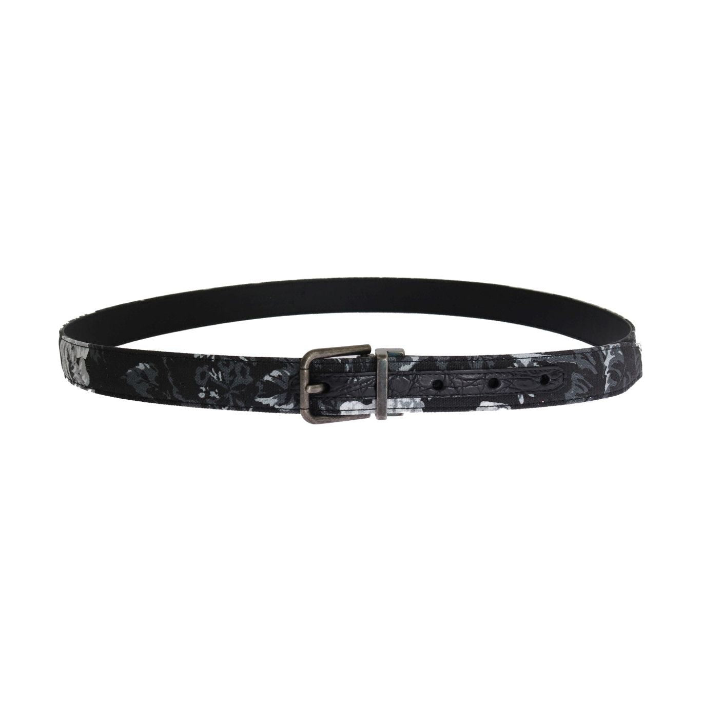 Dolce & Gabbana | Black Cayman Linen Leather Belt | McRichard Designer Brands