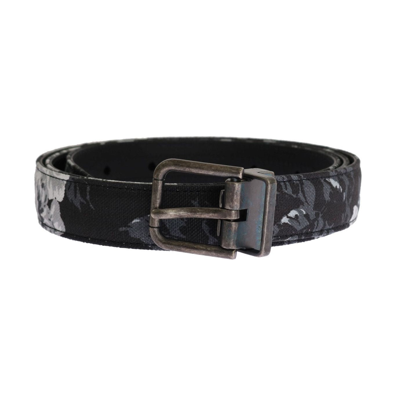 Dolce & Gabbana | Black Cayman Linen Leather Belt | McRichard Designer Brands