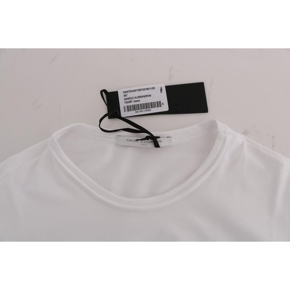Daniele Alessandrini | White Cotton Crewneck T-Shirt | McRichard Designer Brands