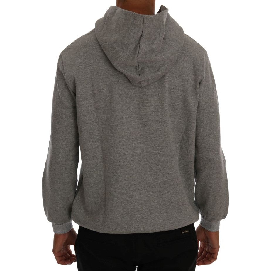 Daniele Alessandrini | Gray Pullover Hodded Cotton Sweater | McRichard Designer Brands