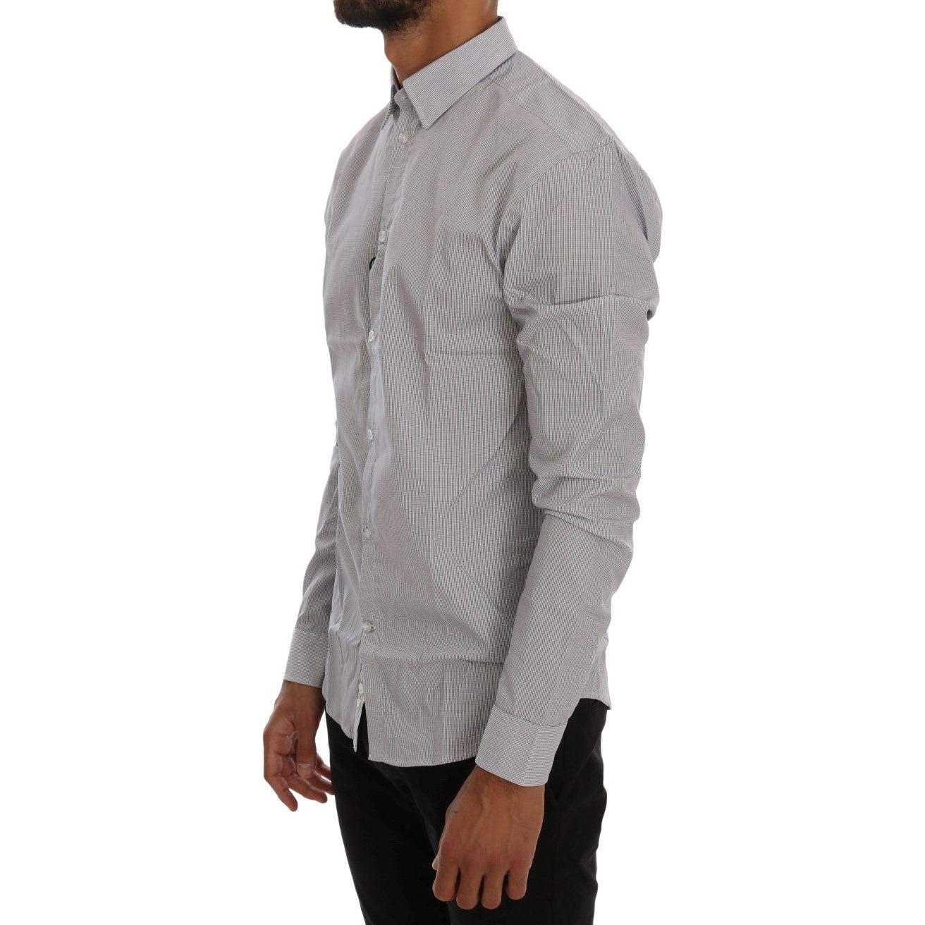 Frankie Morello | White Blue Check Casual Cotton Regular Fit Shirt | McRichard Designer Brands