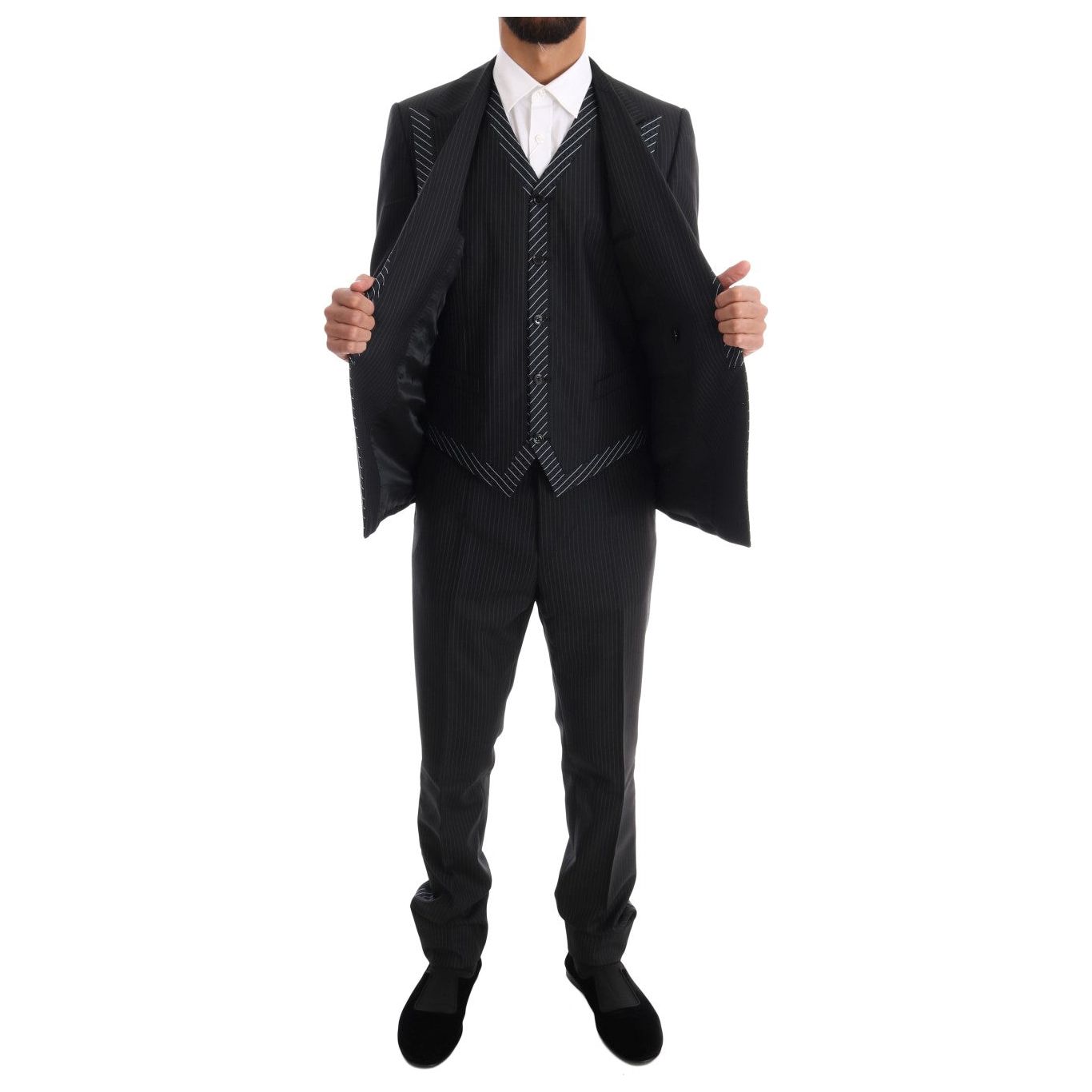 Dolce & Gabbana | Gray Double Breasted 3 Piece Suit | McRichard Designer Brands