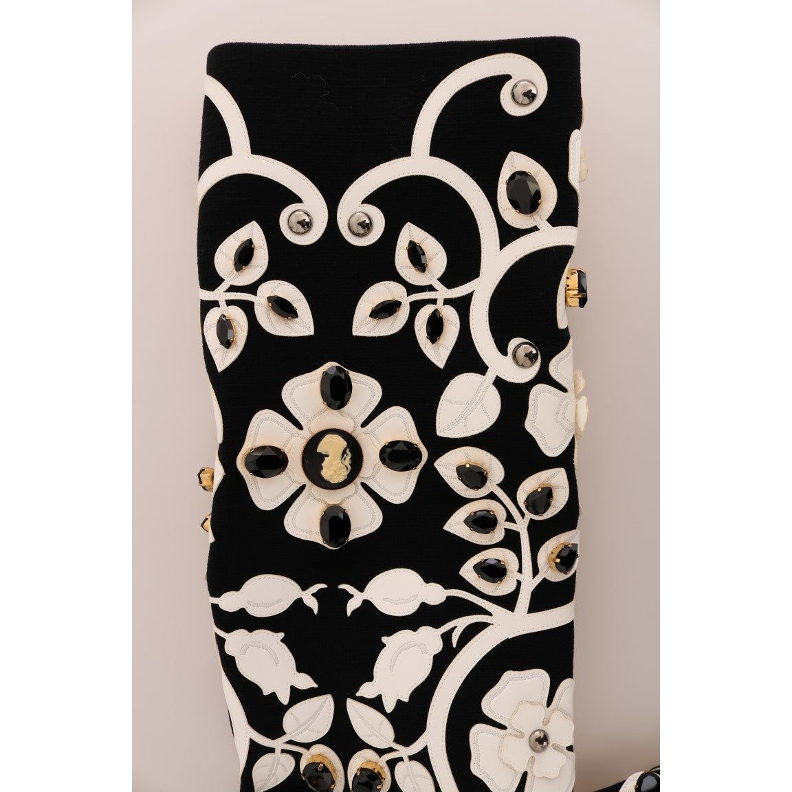 Dolce & Gabbana | Black Baroque Floral Crystal Jacket | McRichard Designer Brands