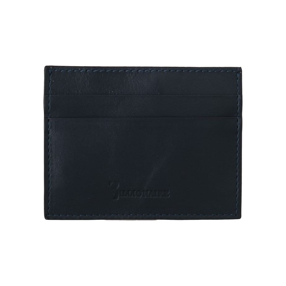 Billionaire Italian Couture | Blue Leather Cardholder Wallet | McRichard Designer Brands