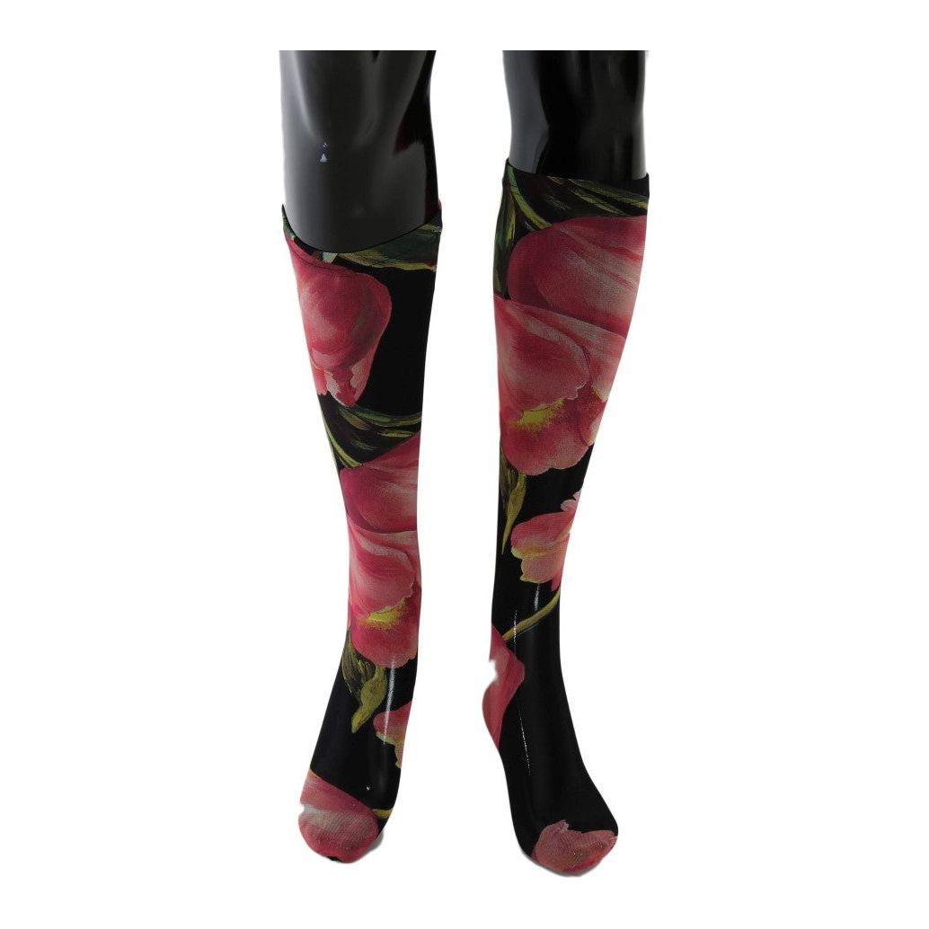 Dolce & Gabbana | Multicolor Floral Tulip Nylon Socks | McRichard Designer Brands