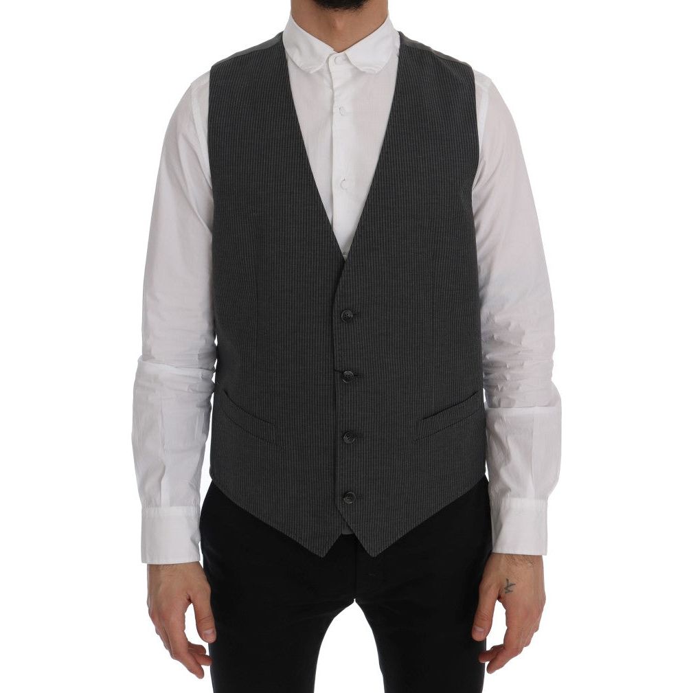Dolce & Gabbana | Gray STAFF Cotton Rayon Vest | McRichard Designer Brands