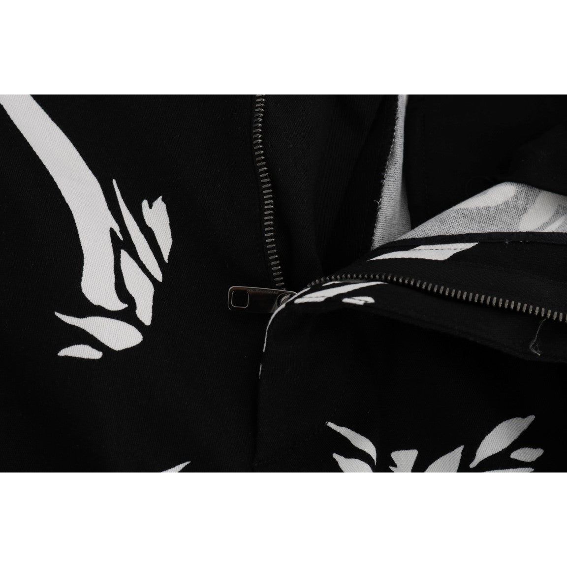 Dolce & Gabbana | Black Tree Cotton Stretch Pants | McRichard Designer Brands