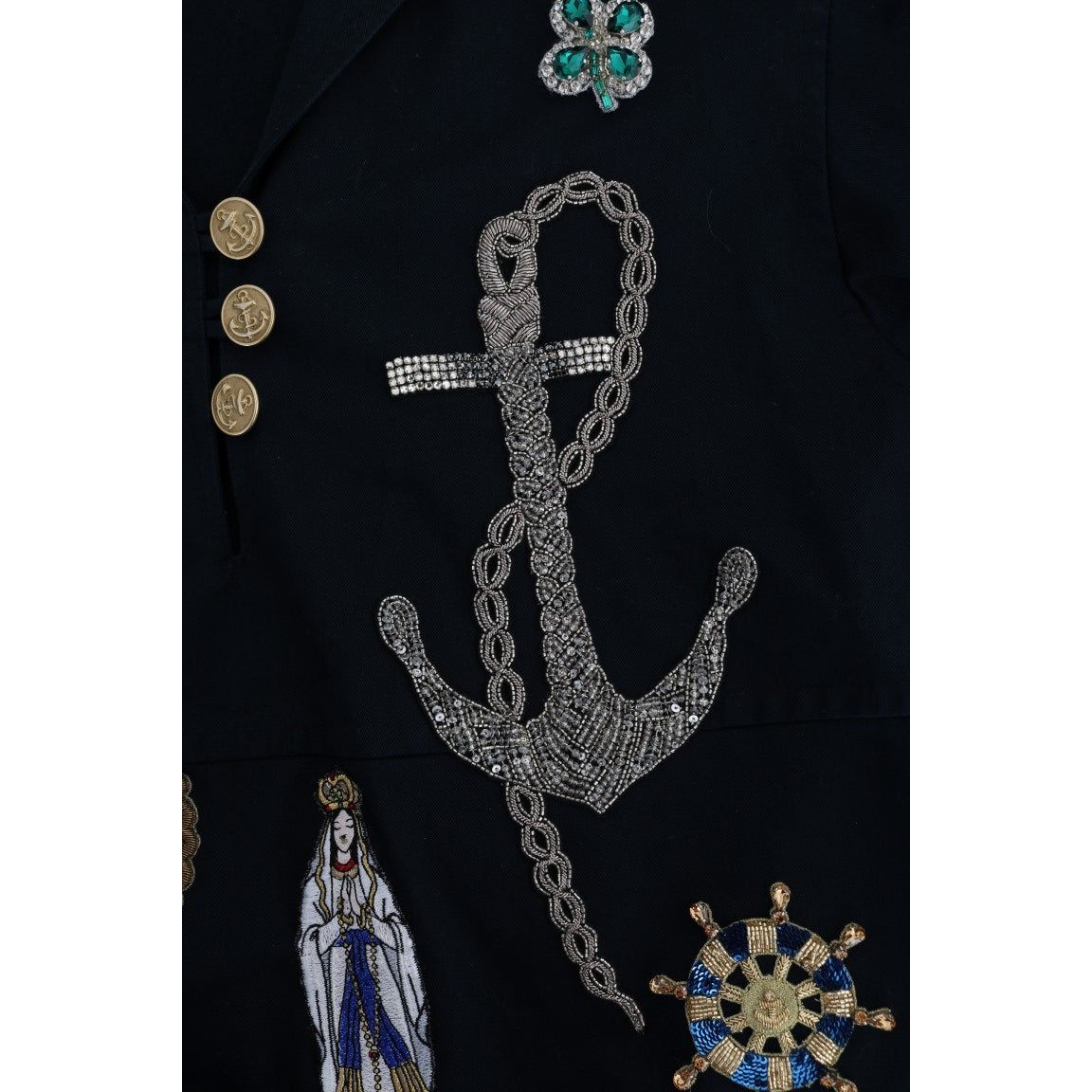 Dolce & Gabbana | Blue Crystal MAMMA Sicily Jacket | McRichard Designer Brands