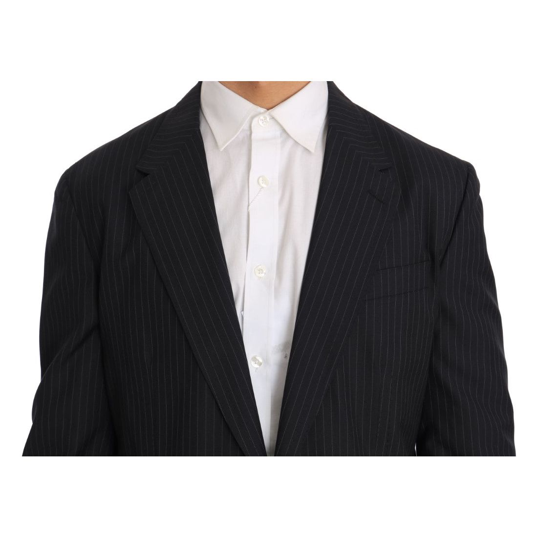 Dolce & Gabbana | Gray Striped Wool Jacket Coat Slim Blazer | McRichard Designer Brands