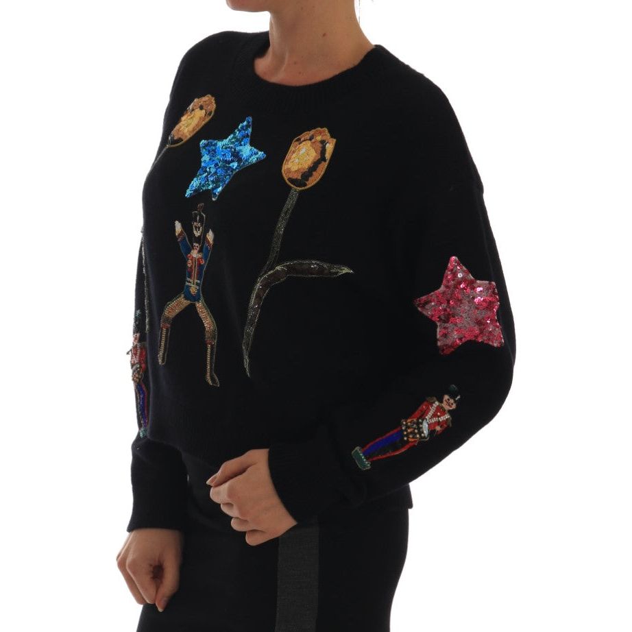 Dolce & Gabbana | Fairy Tale Crystal Black Cashmere Sweater | McRichard Designer Brands