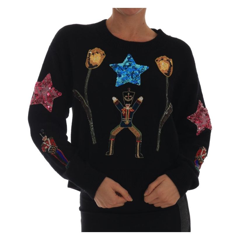 Dolce & Gabbana | Fairy Tale Crystal Black Cashmere Sweater | McRichard Designer Brands