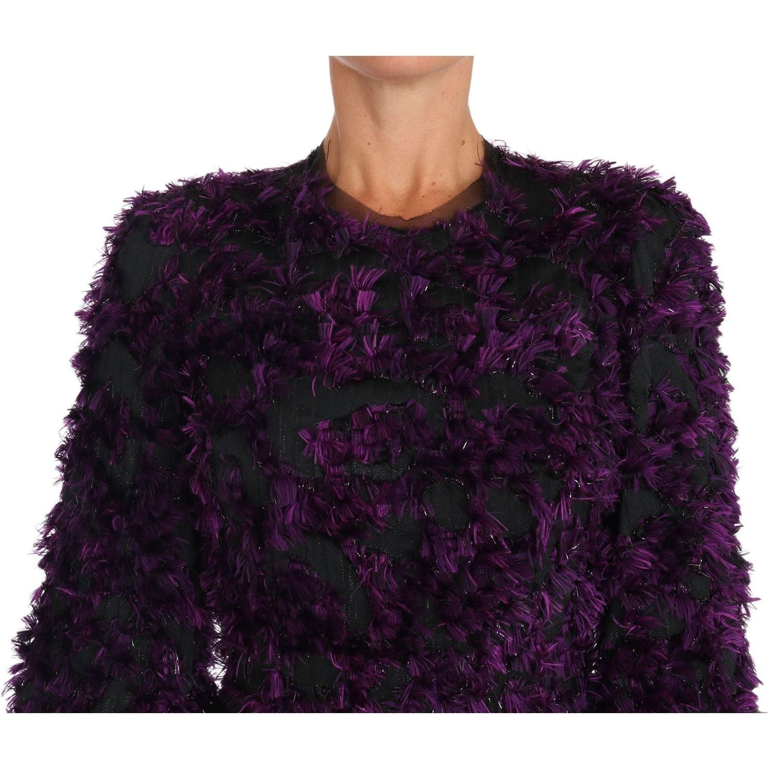 Dolce & Gabbana | Purple Fringe Midi Sheath Dress | McRichard Designer Brands
