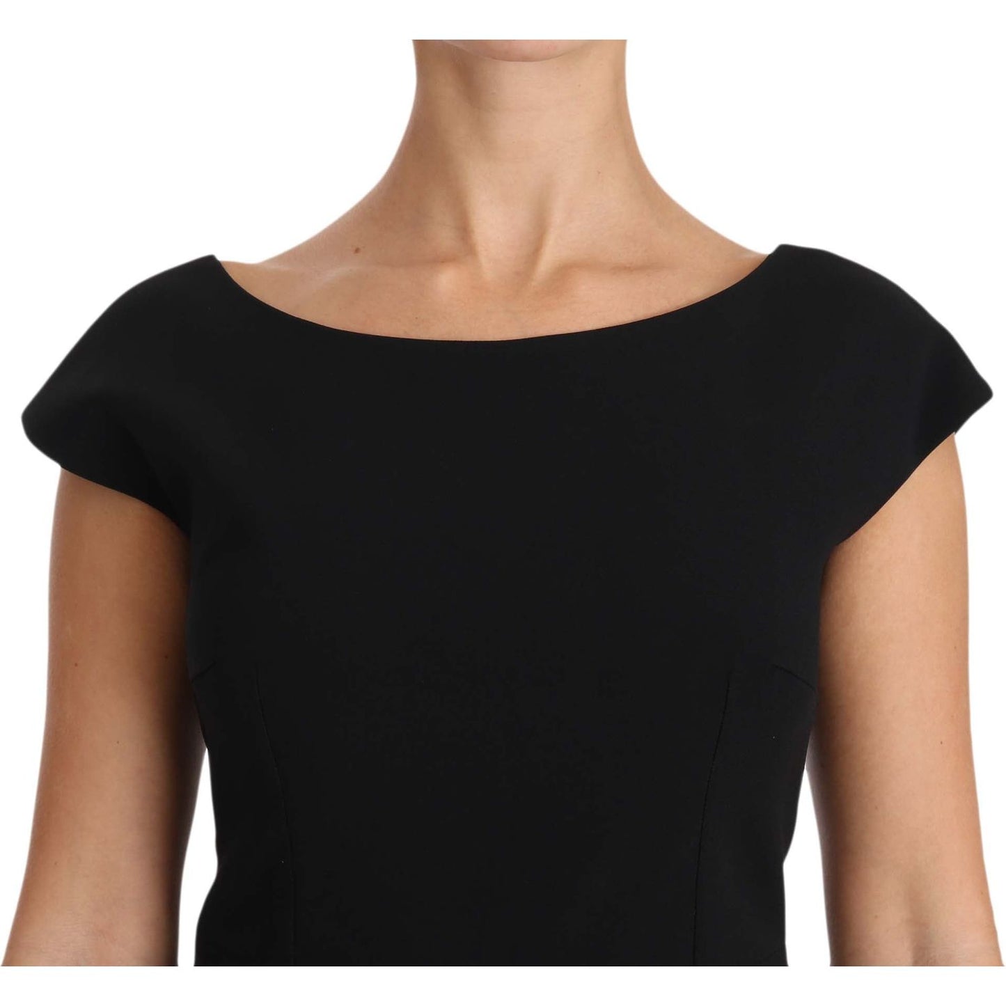 Dolce & Gabbana | Black Stretch Fit Flare Gown Maxi | McRichard Designer Brands