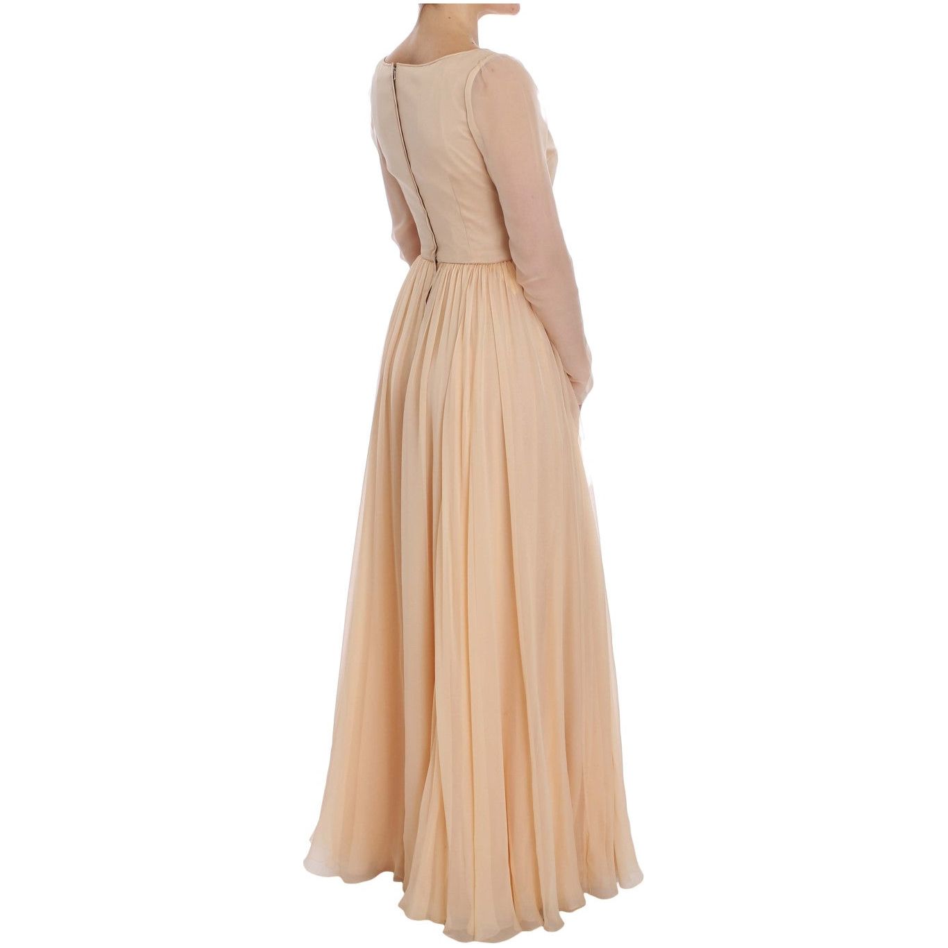 Dolce & Gabbana | Beige Silk Ball Gown Full Length Dress | McRichard Designer Brands