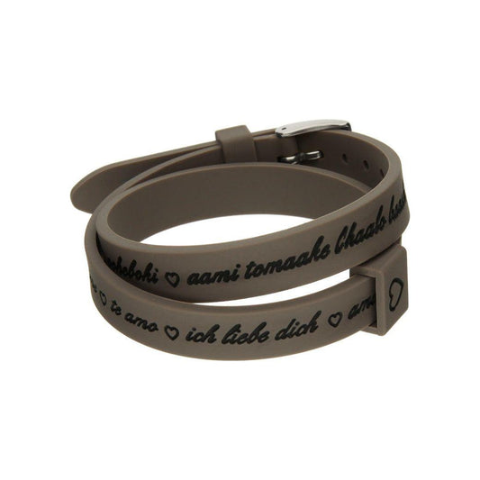 Il MEZZOMETRO Mod. I LOVE YOU SILVER - Bracciale in silicone/silicone bracelet DESIGNER FASHION JEWELLERY IL MEZZOMETRO