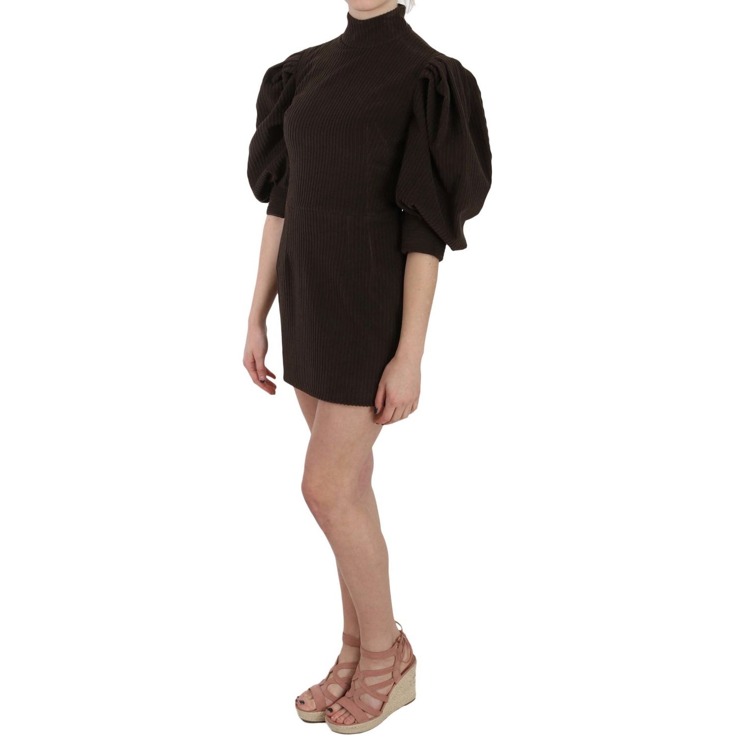 Dolce & Gabbana | Brown Corduroy Bodycon Cotton Mini Dress | McRichard Designer Brands