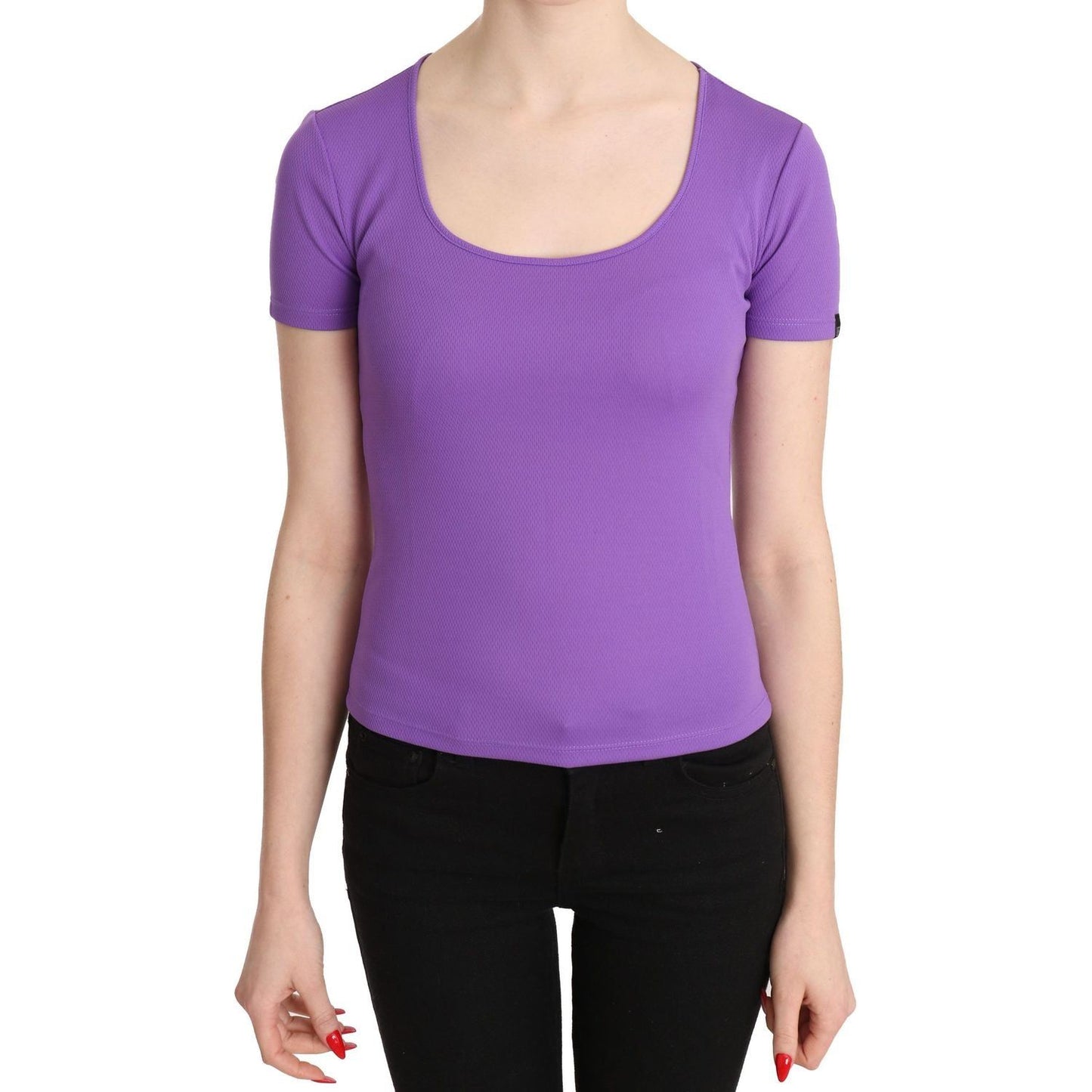 GF Ferre | Purple 100% Polyester Short Sleeve Top  Blouse | McRichard Designer Brands