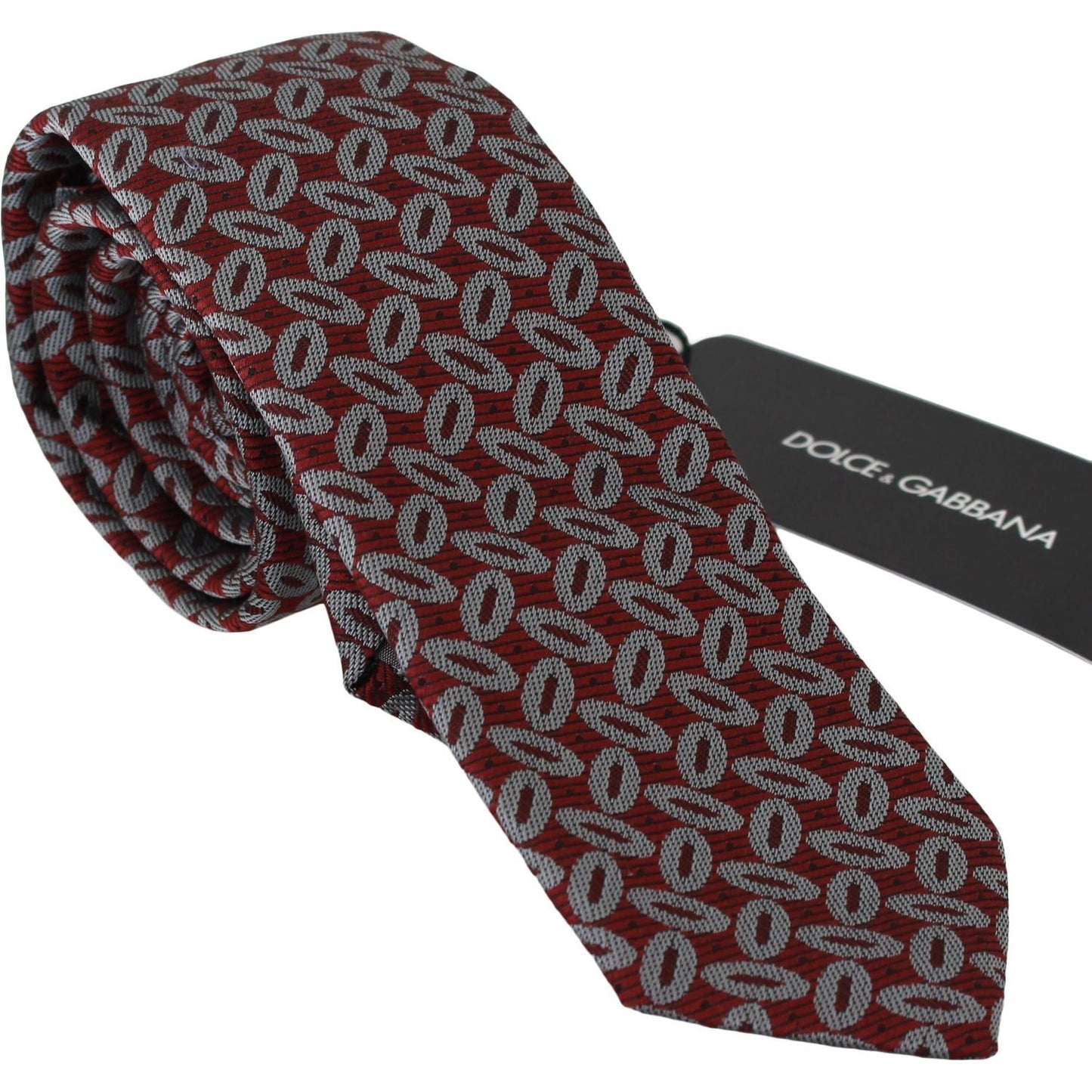 Dolce & Gabbana | Red 100% Silk Printed Wide Necktie Men Tie | McRichard Designer Brands