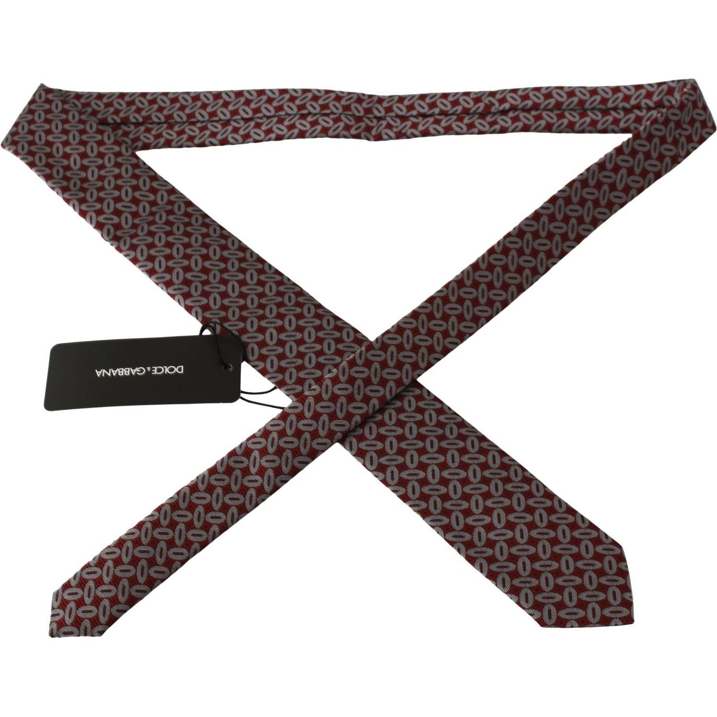 Dolce & Gabbana | Red 100% Silk Printed Wide Necktie Men Tie | McRichard Designer Brands
