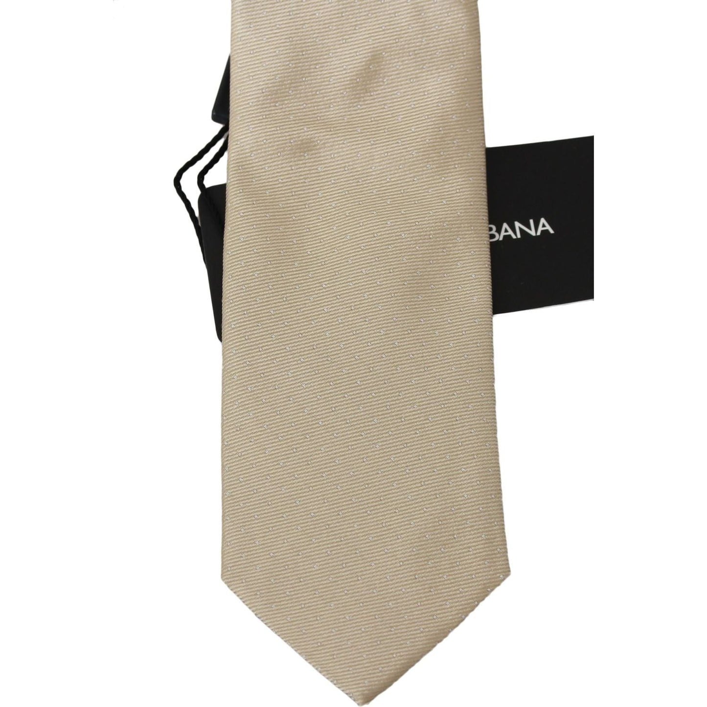 Dolce & Gabbana | Solid Light Brown 100% Silk Classic Wide Necktie | McRichard Designer Brands