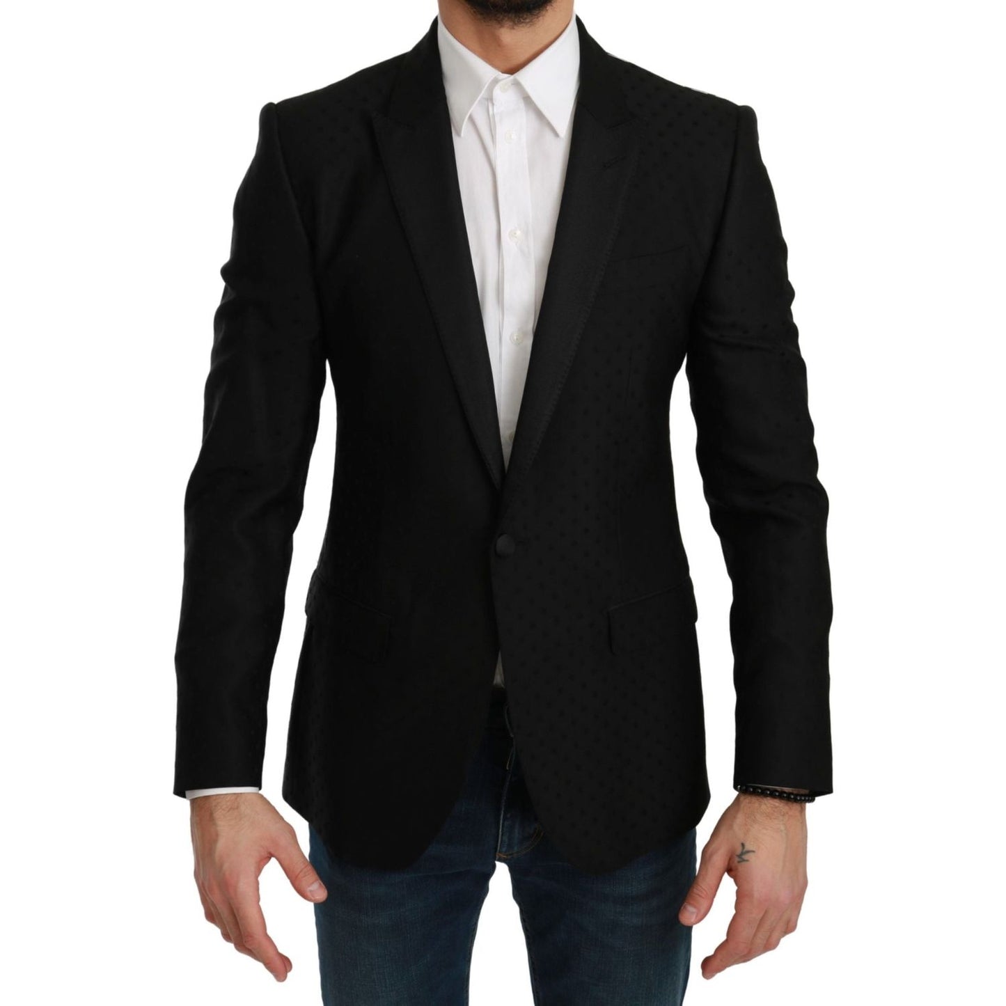 Dolce & Gabbana | Black Slim Fit Coat Jacket MARTINI Blazer | McRichard Designer Brands