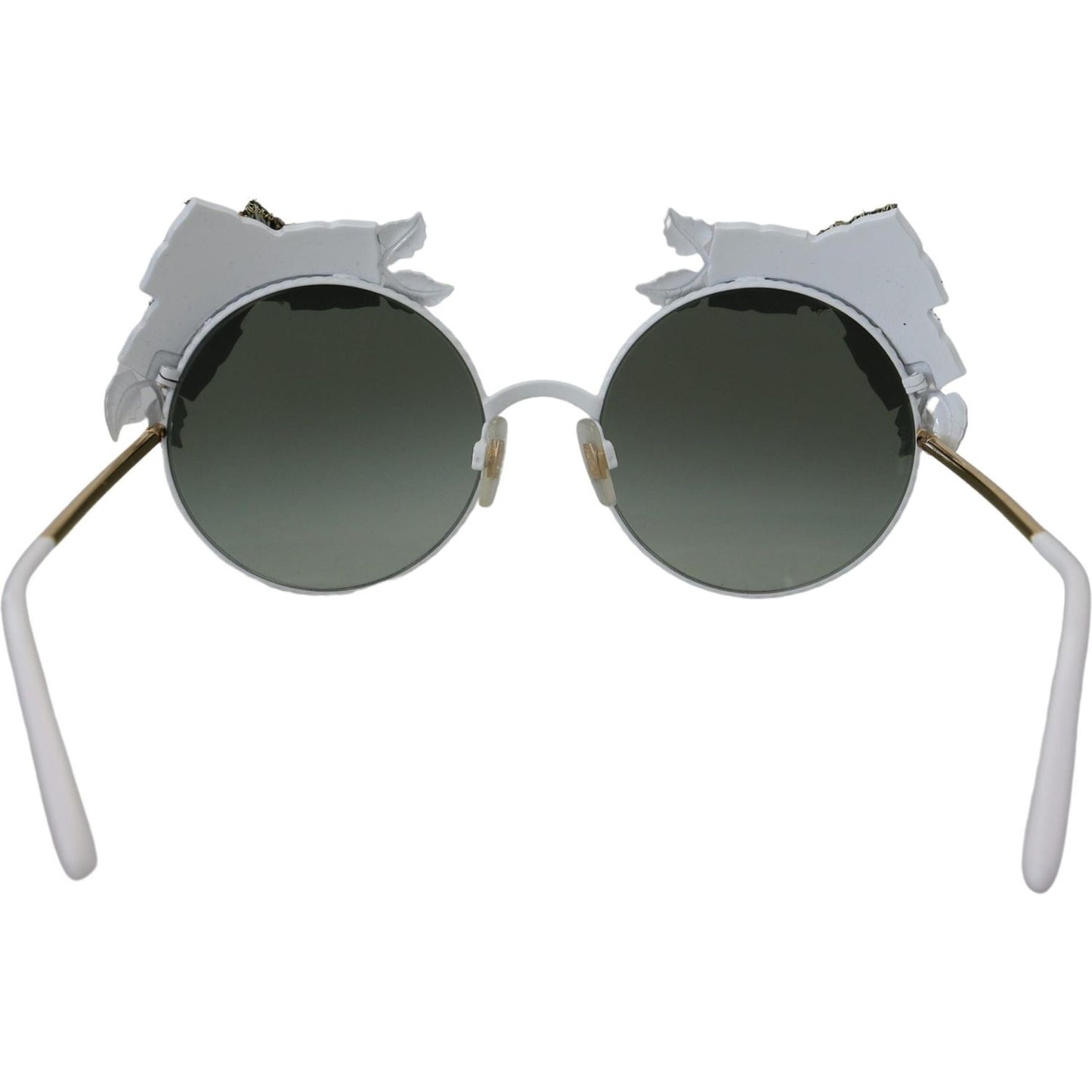 Dolce & Gabbana | Gold Floral Embellished Metal Frame Round DG2186 Sunglasses  | McRichard Designer Brands