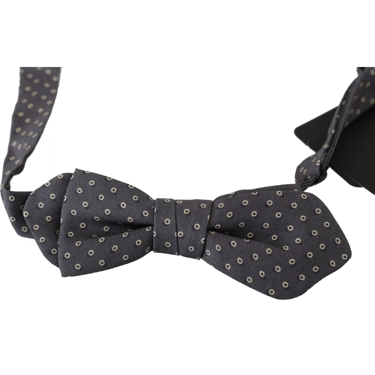 Dolce & Gabbana | Gray Circles Silk Slim Adjustable Neck Papillon men Bow Tie | McRichard Designer Brands