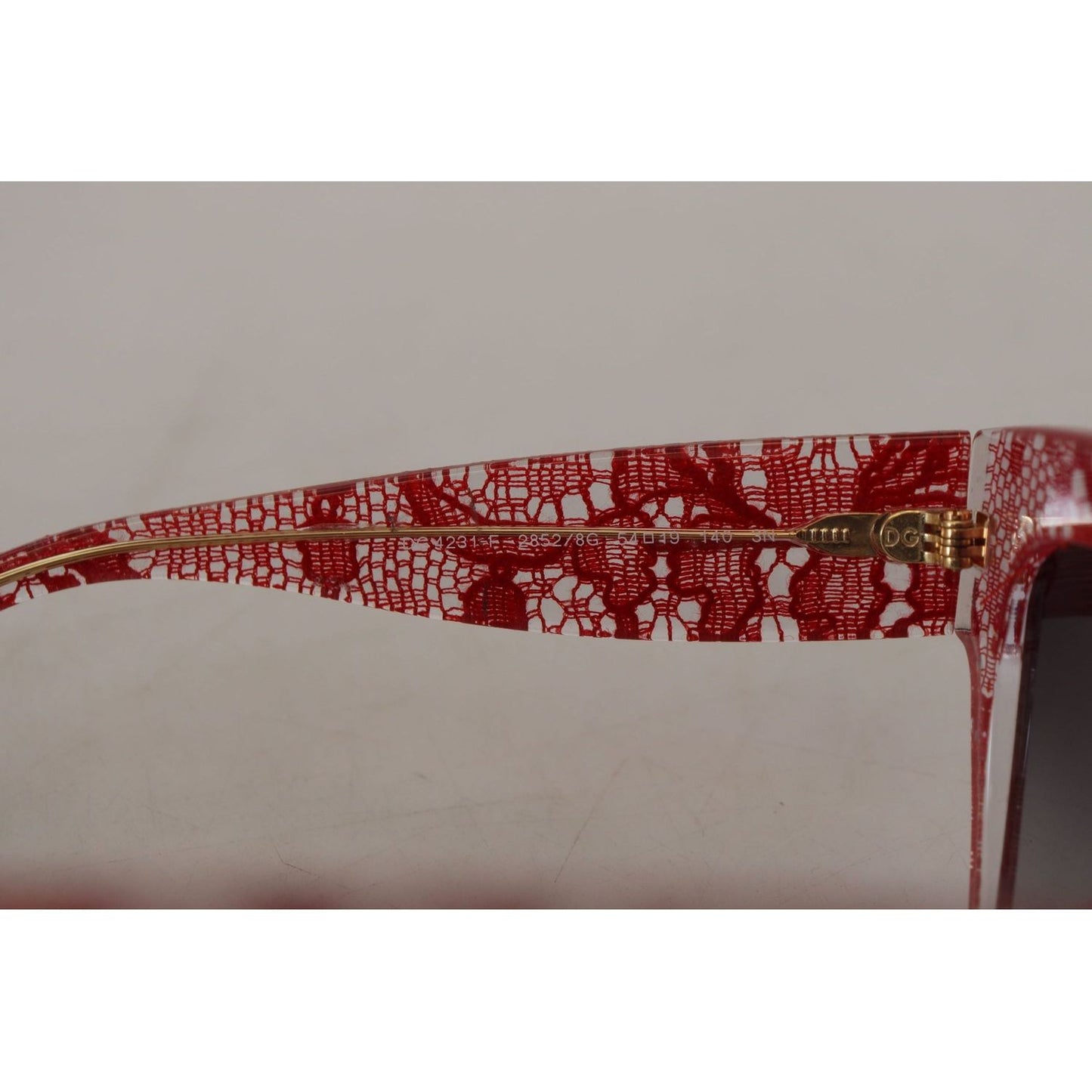 Dolce & Gabbana | Red Lace Acetate Rectangle Shades  DG4231F  Sunglasses  | McRichard Designer Brands