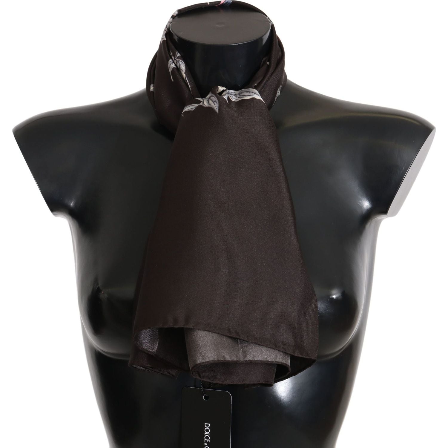 Dolce & Gabbana | Brown 100% Silk Bird Print Wrap 80cm X 95cm RRP Scarf | McRichard Designer Brands