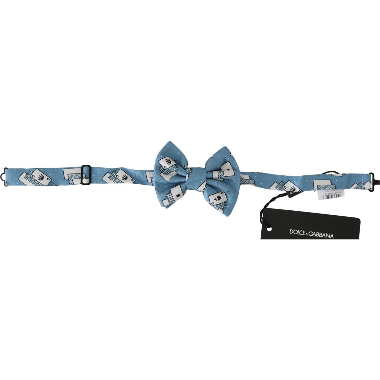 Dolce & Gabbana | Light Blue Deck Of Cards Adjustable Neck Papillon Bow Tie | McRichard Designer Brands