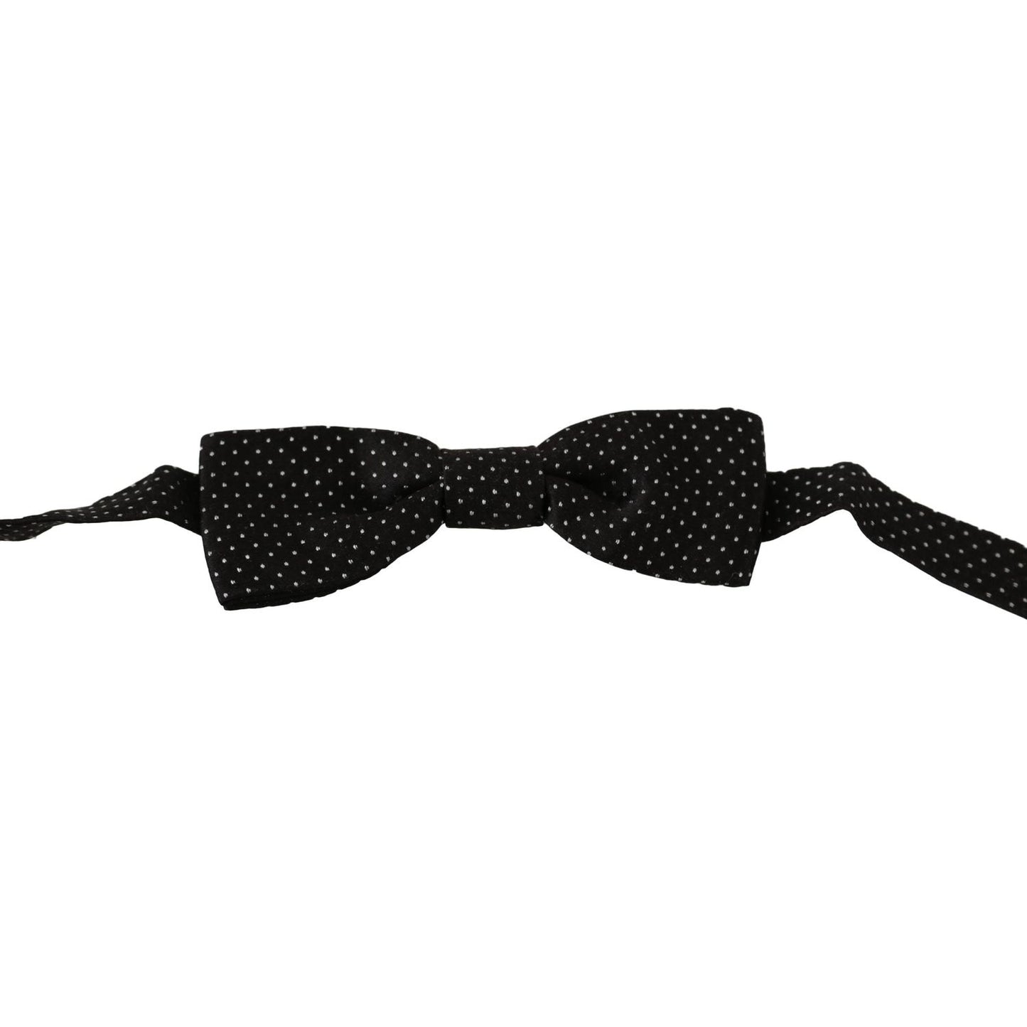 Dolce & Gabbana | Black Polka Dots Silk Adjustable Neck Papillon Men Bow Tie | McRichard Designer Brands
