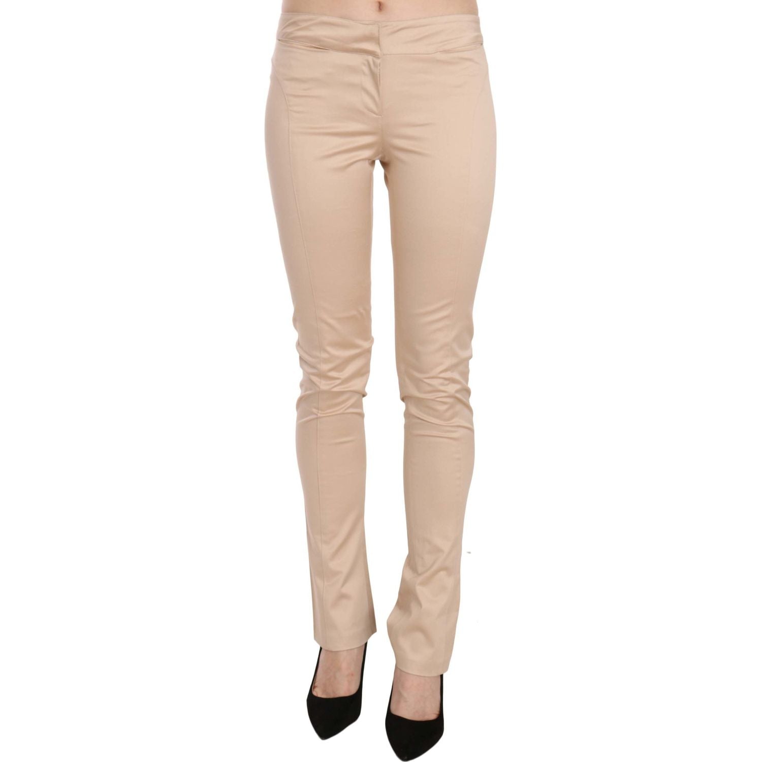 Just Cavalli | Cream Low Waist Skinny Formal Trousers Pants | McRichard Designer Brands