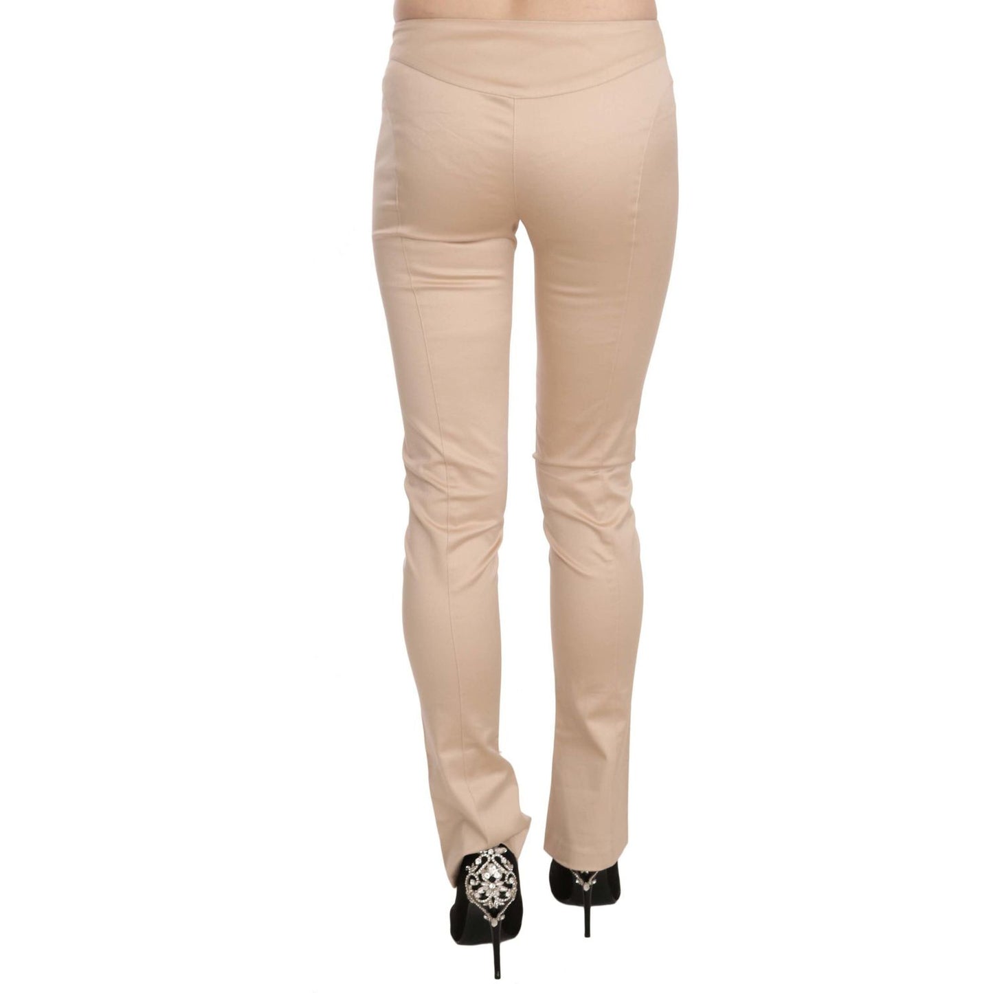 Just Cavalli | Cream Low Waist Skinny Formal Trousers Pants | McRichard Designer Brands