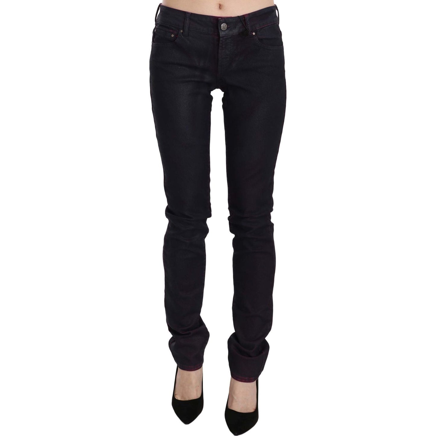 Just Cavalli | Black Cotton Low Waist Skinny Denim Pants | McRichard Designer Brands