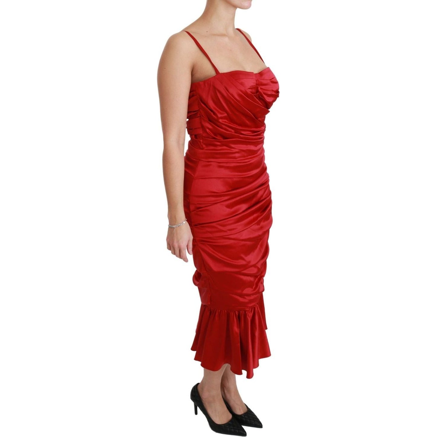 Dolce & Gabbana | Red Silk Stretch Mermaid Bodycon Dress | McRichard Designer Brands
