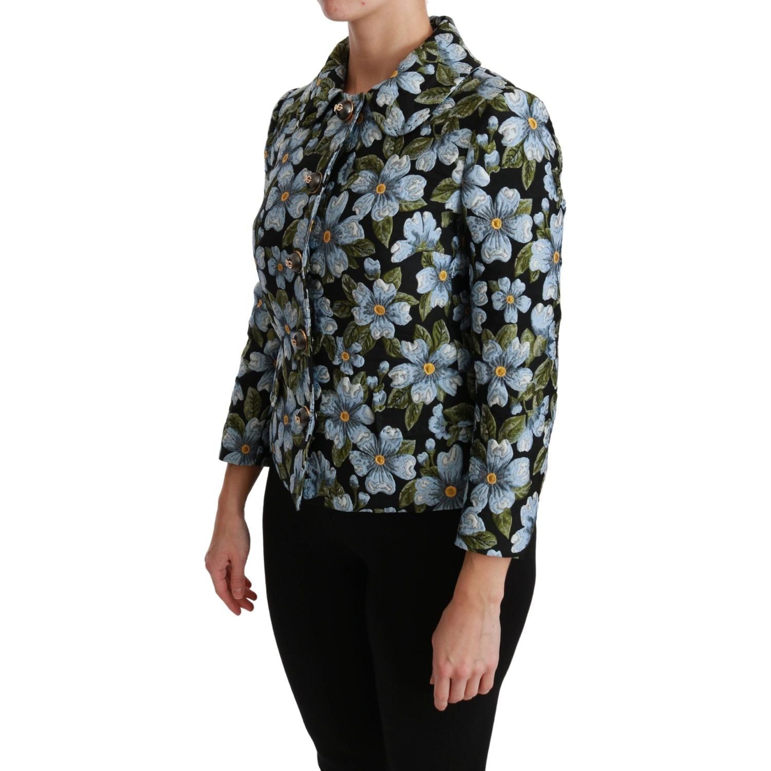 Dolce & Gabbana | Multicolor Floral Blazer Coat Polyester Jacket | McRichard Designer Brands