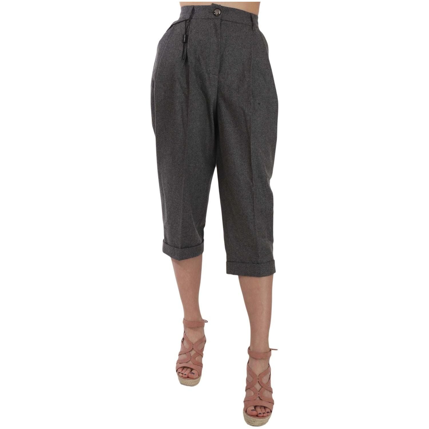 Dolce & Gabbana | Wool Cropped Trouser Pleated Pant | McRichard Designer Brands