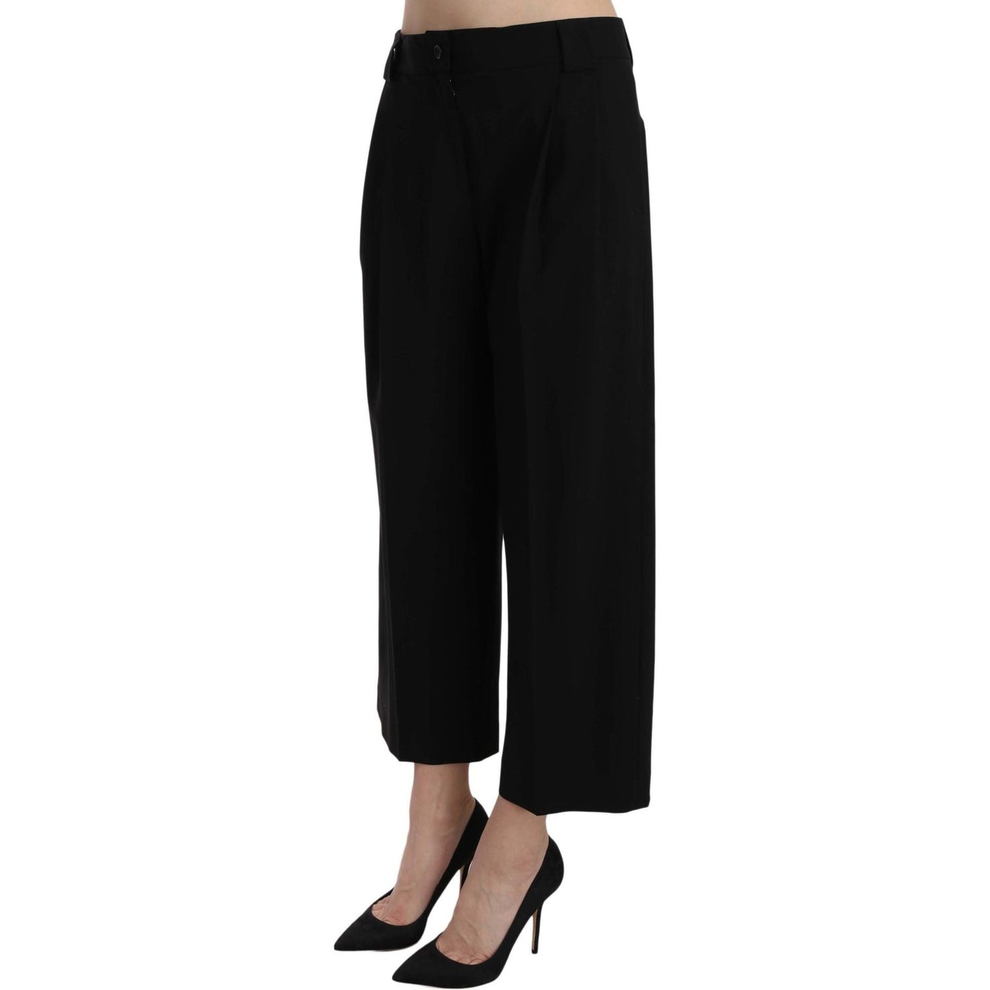 Dolce & Gabbana | Black Print Trousers Pants | McRichard Designer Brands