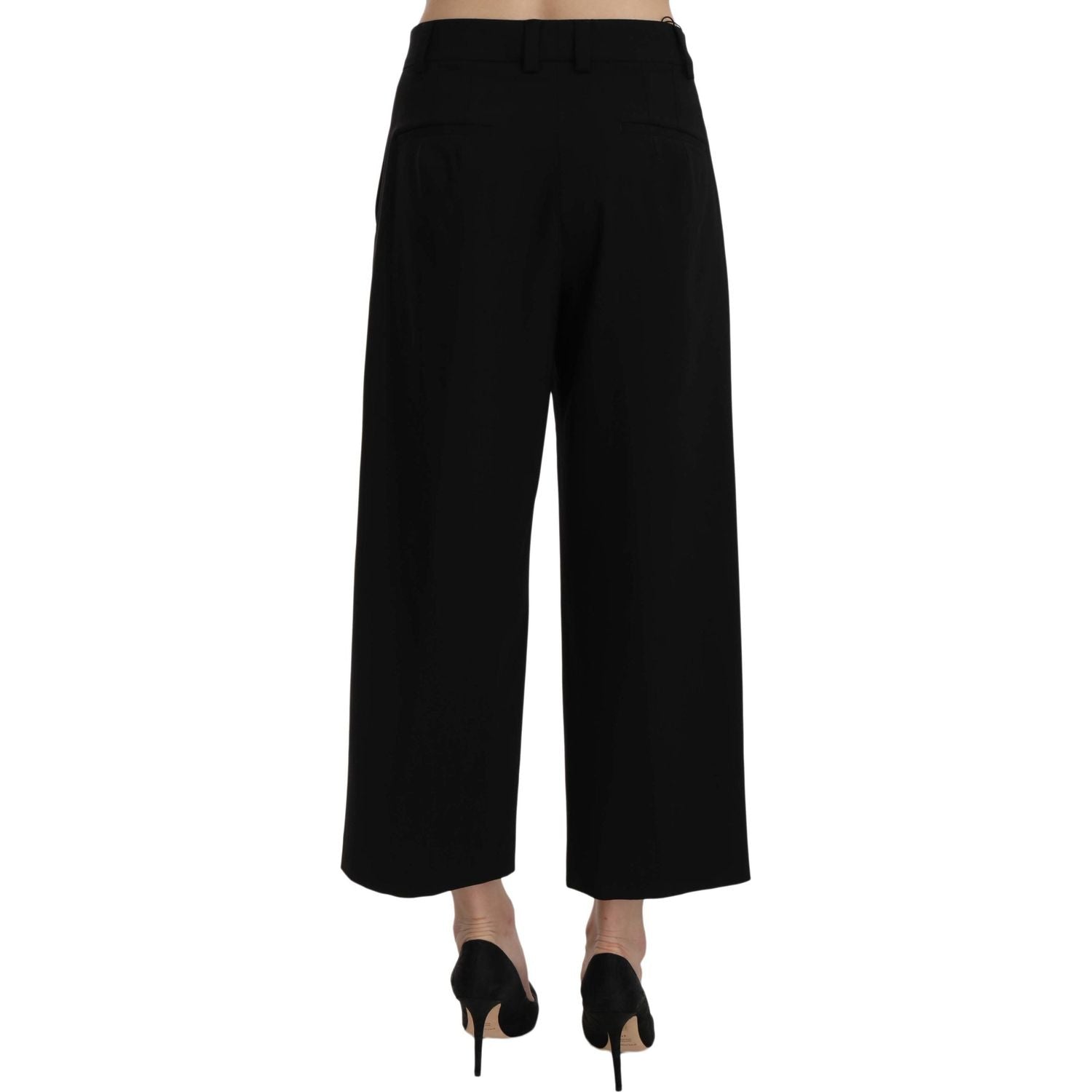Dolce & Gabbana | Black Print Trousers Pants | McRichard Designer Brands