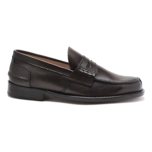 Dark Brown Leather Mens Loafers Shoes