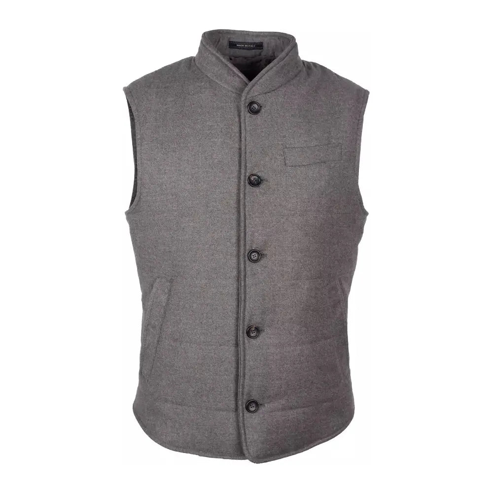 Made in Italy | Gray Wool Vest | McRichard Designer Brands