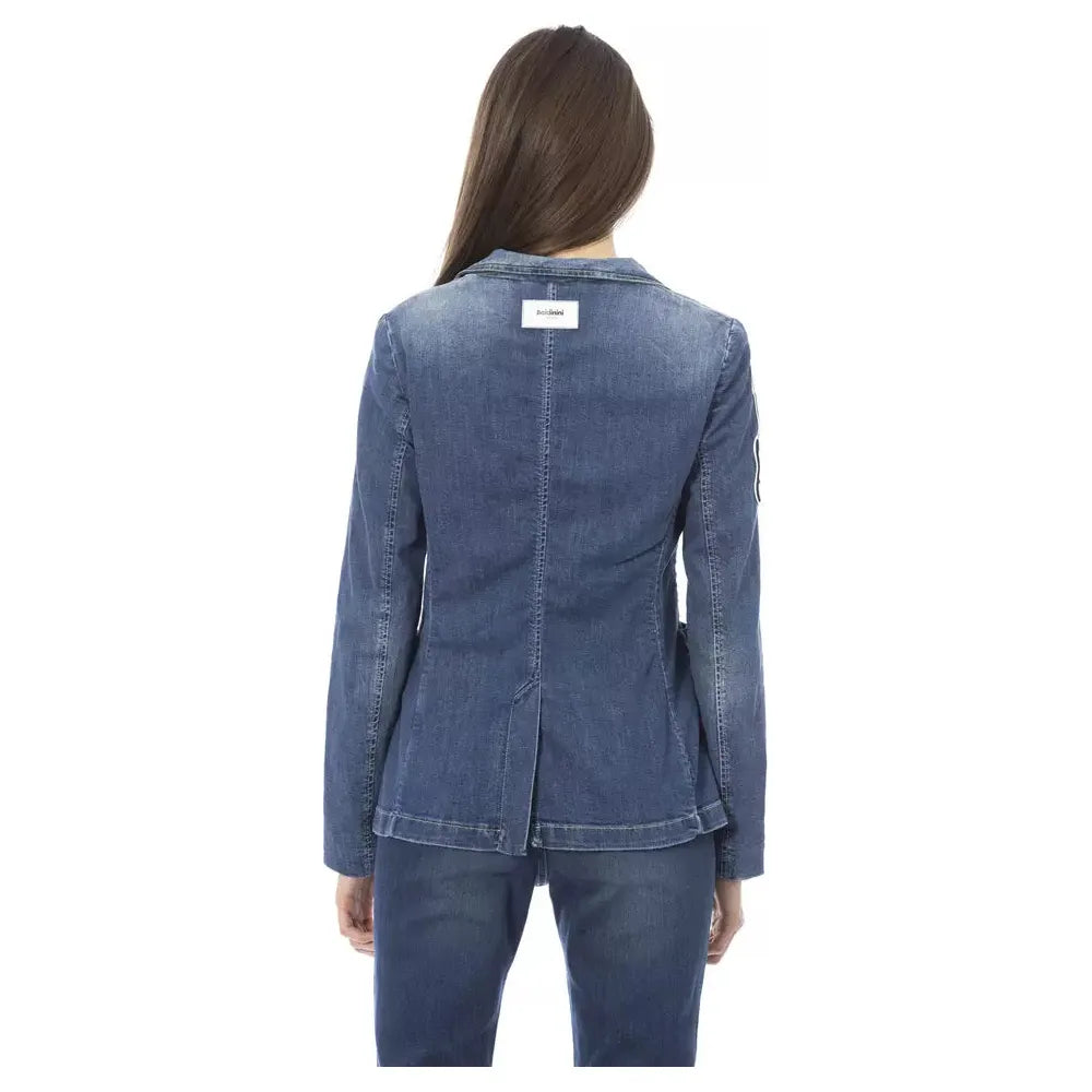 Baldinini Trend | Blue Cotton Jackets & Coat | McRichard Designer Brands